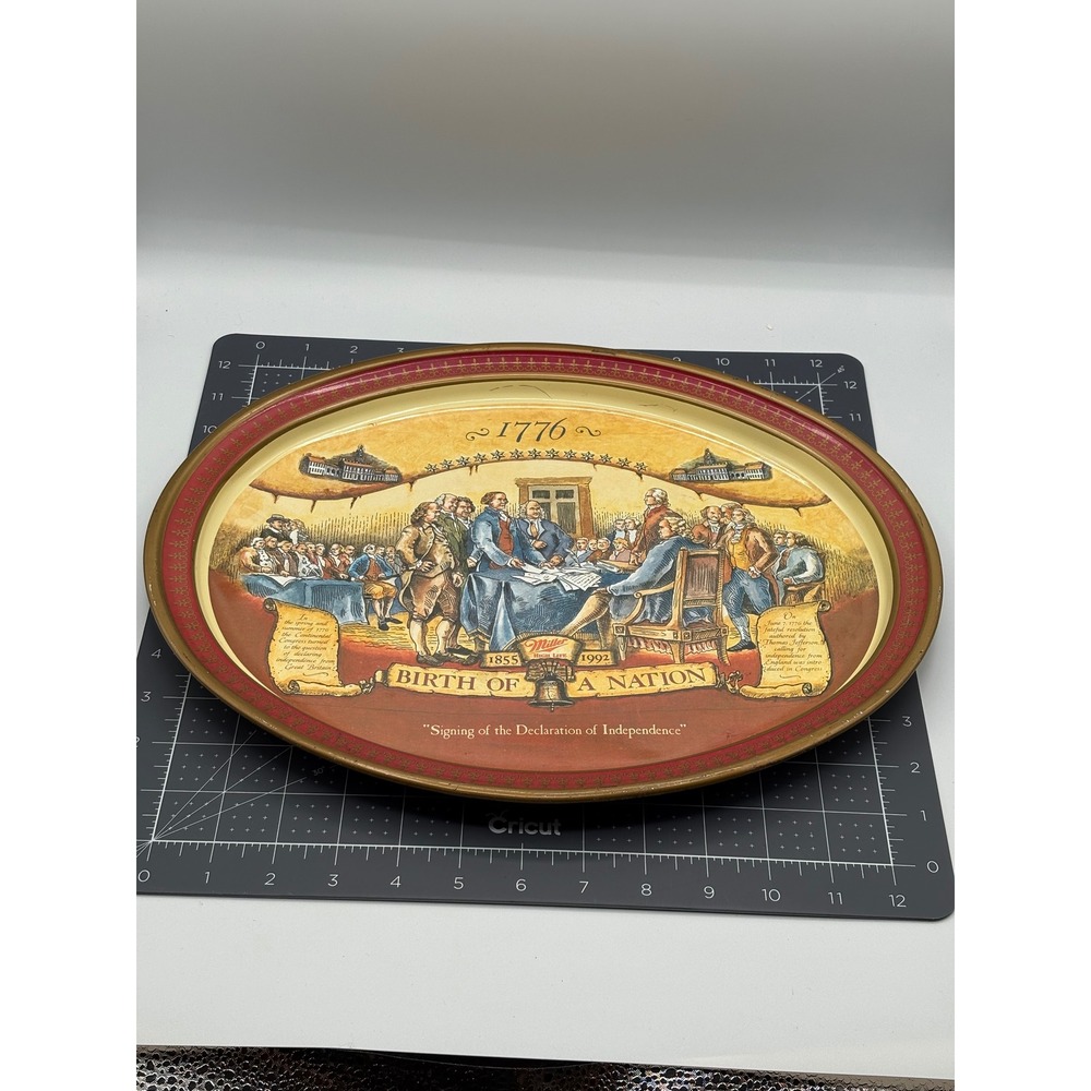Vintage Miller High Life Beer Tray Birth of a Nation 1776 Declaration Signing